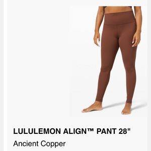 NWOT lululemon align leggings 28 in